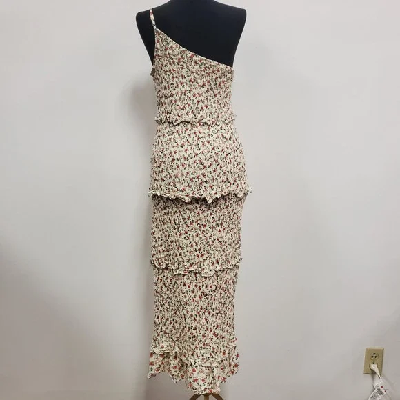 Pretty Garden Womens Smocked Floral Cottagecore Midi Dress Size M Whimsical - Picture 3 of 10